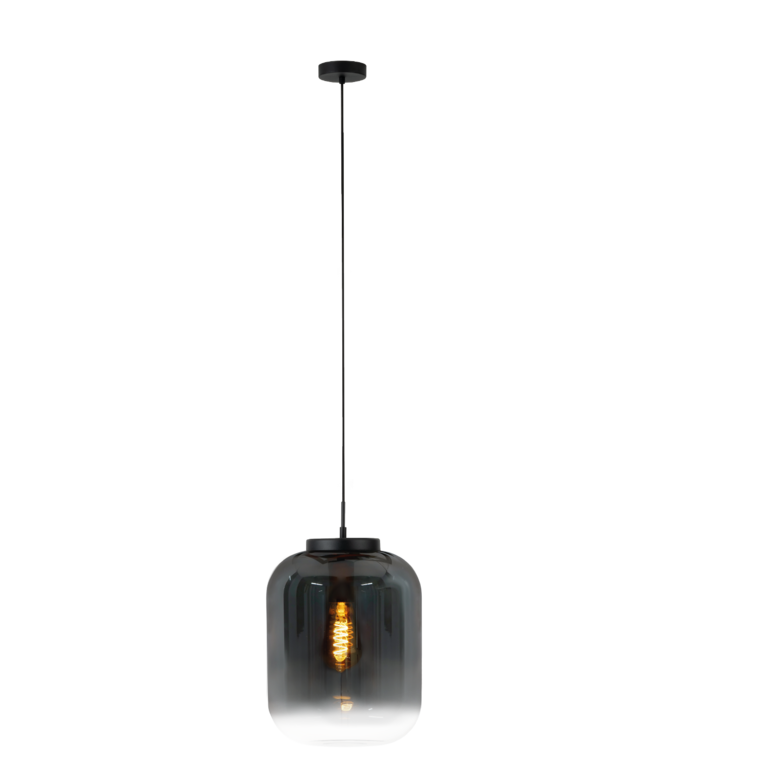 Hanglamp Bulciago  Groot Zwart/Titanium glas