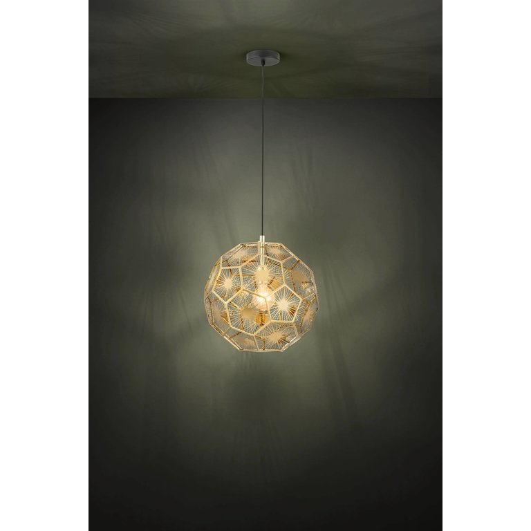 Hanglamp Skoura Zwart met goud 41cm