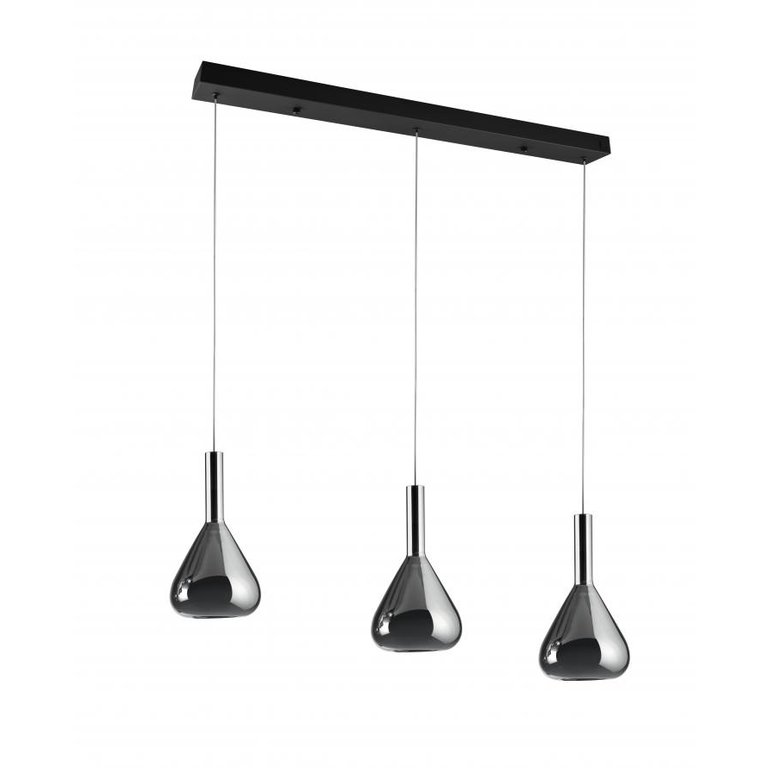 Hanglamp Cipera 3-lichts Zwart