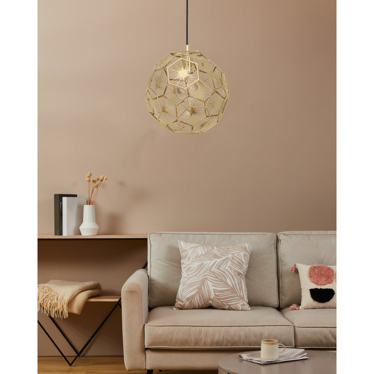 Hanglamp Skoura Zwart met goud 30cm