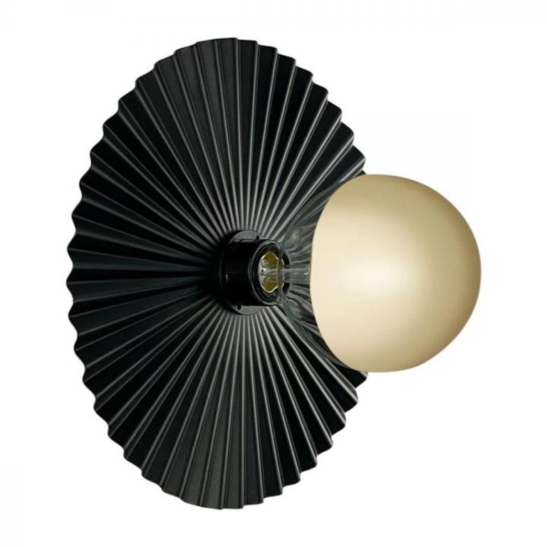 Wandlamp Bloom mat zwart Ø32cm