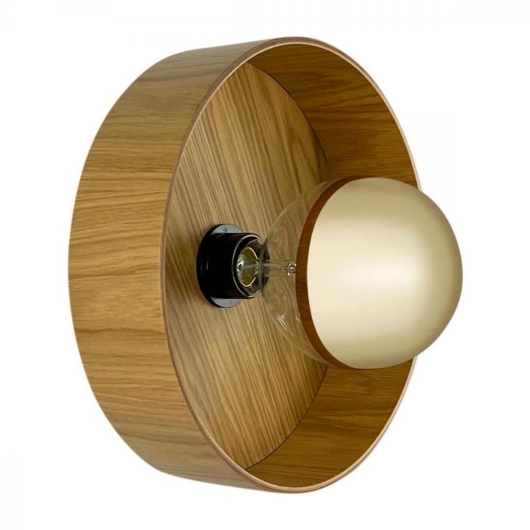 Wandlamp Flat Ø30cm oak veneer