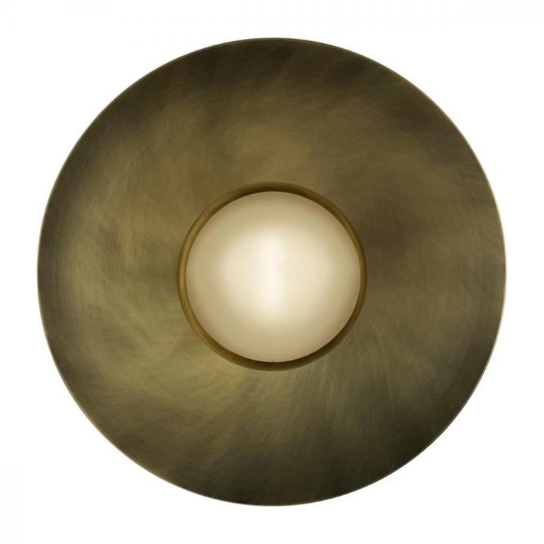 Wandlamp Lens brushed brass Ø32cm