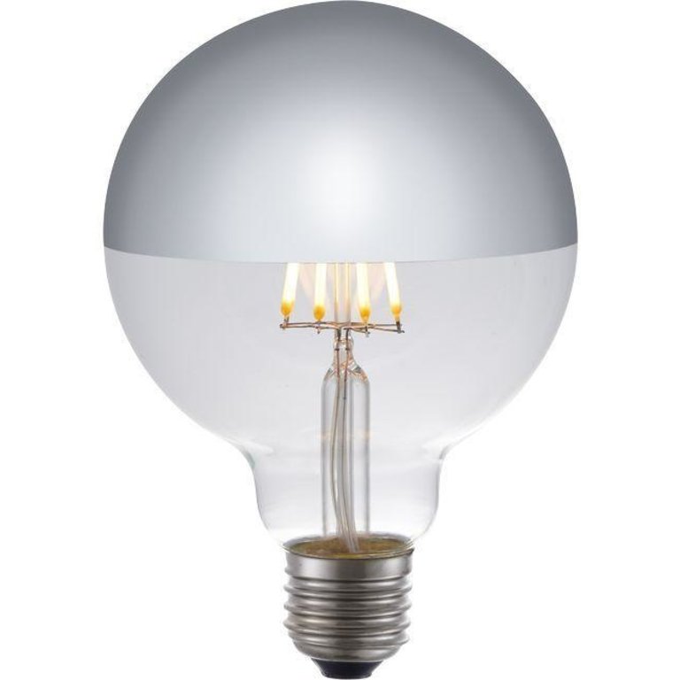 Filament Globe G95 - E27 - Kopspiegel Zilver