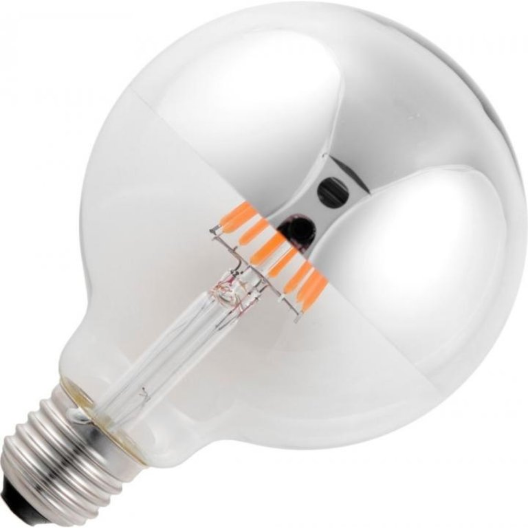 Filament Globe G95 - E27 - Kopspiegel Zilver