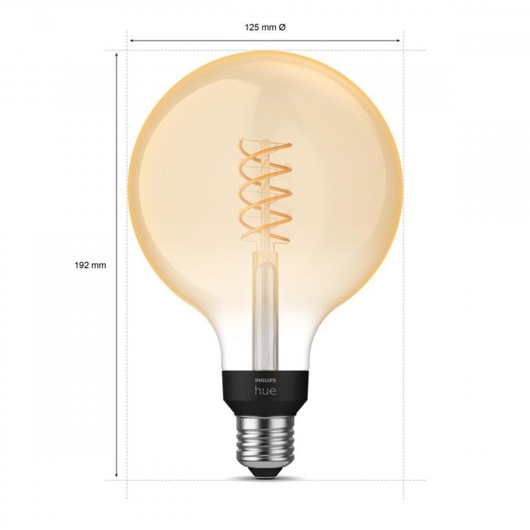 Philips Hue filament globelamp G125 - warmwit licht - E27