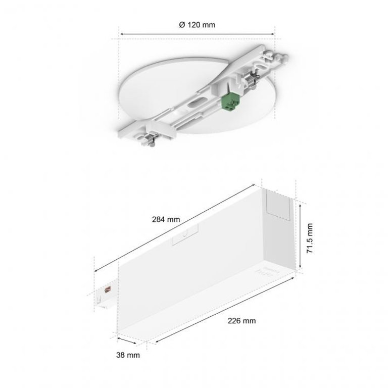 Hue Perifo Plafond voedingsunit 1-pnt 100W Wit