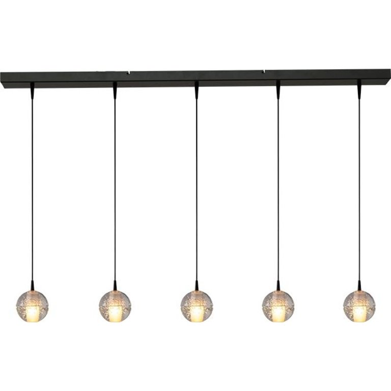 Hanglamp Bubbles mat zwart 5lichts