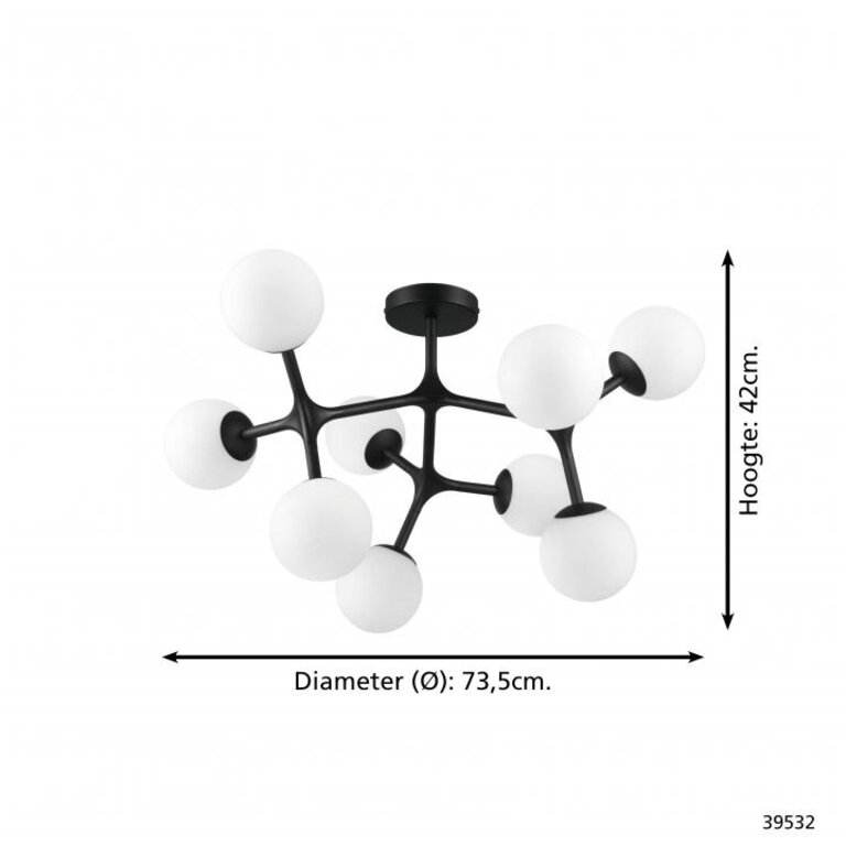 Plafondlamp Maragall 9-lichts