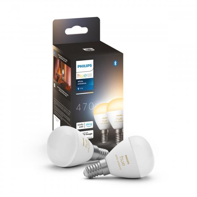 Philips Hue kogellamp E14 White Ambiance 2 pack