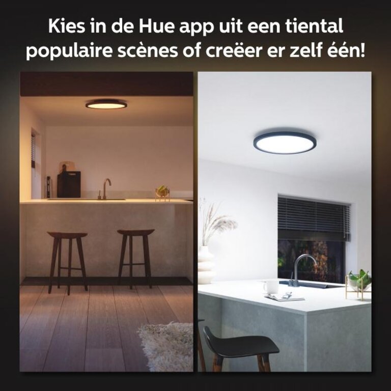 Philips Hue Plafondlamp Aurelle Paneel Rond Zwart