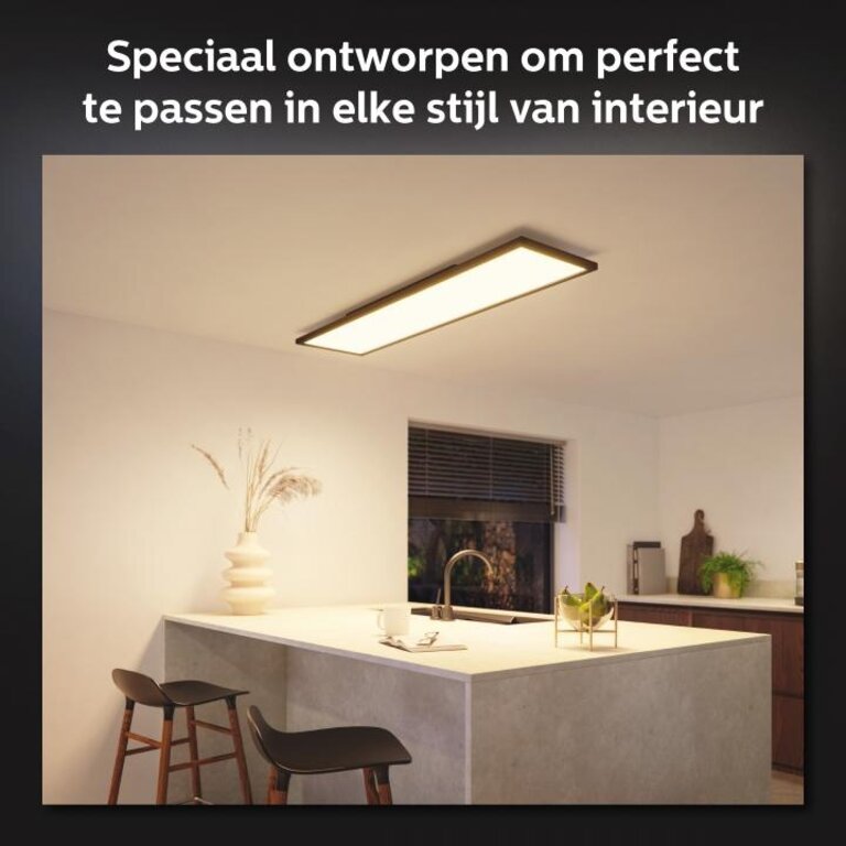 Philips Hue Plafondlamp Aurelle paneel Rechthoekig Zwart