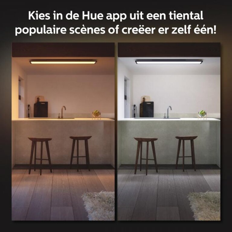 Philips Hue Plafondlamp Aurelle paneel Rechthoekig Zwart