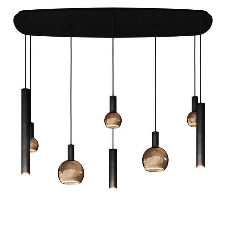 Hanglamp Riva Deens Ovaal 145 cm Zwart