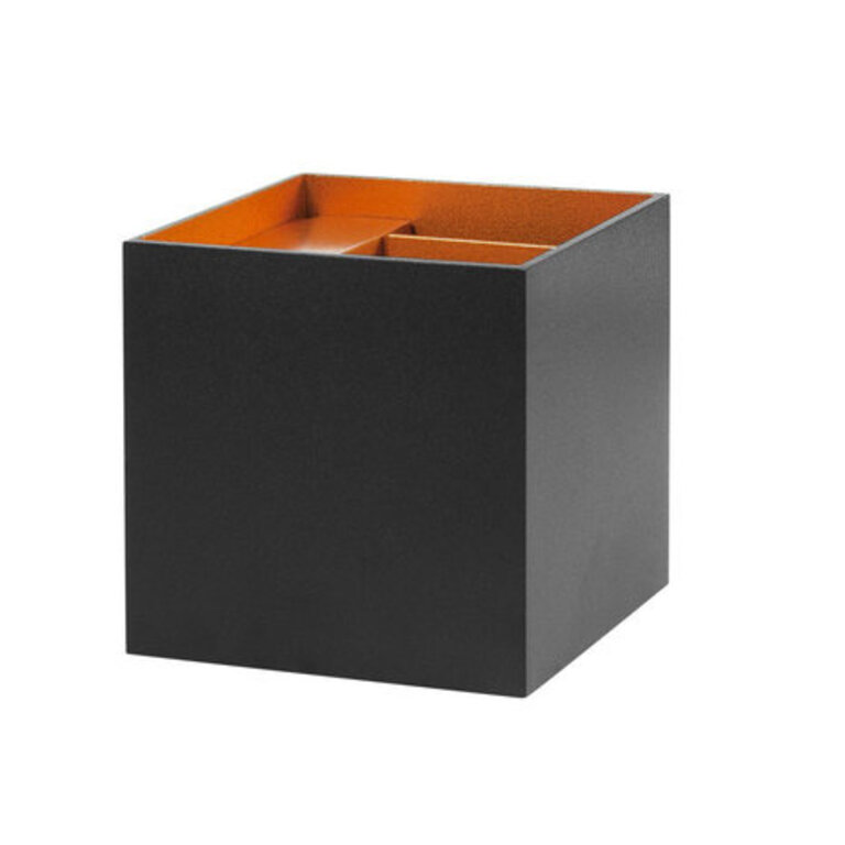 Wandlamp Square Zwart met Oranje