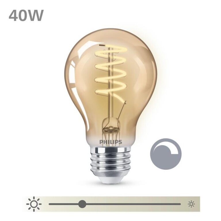 Philips LED Lamp Spiraal Goud - 40 W - E27 - Dimbaar extra warmwit licht