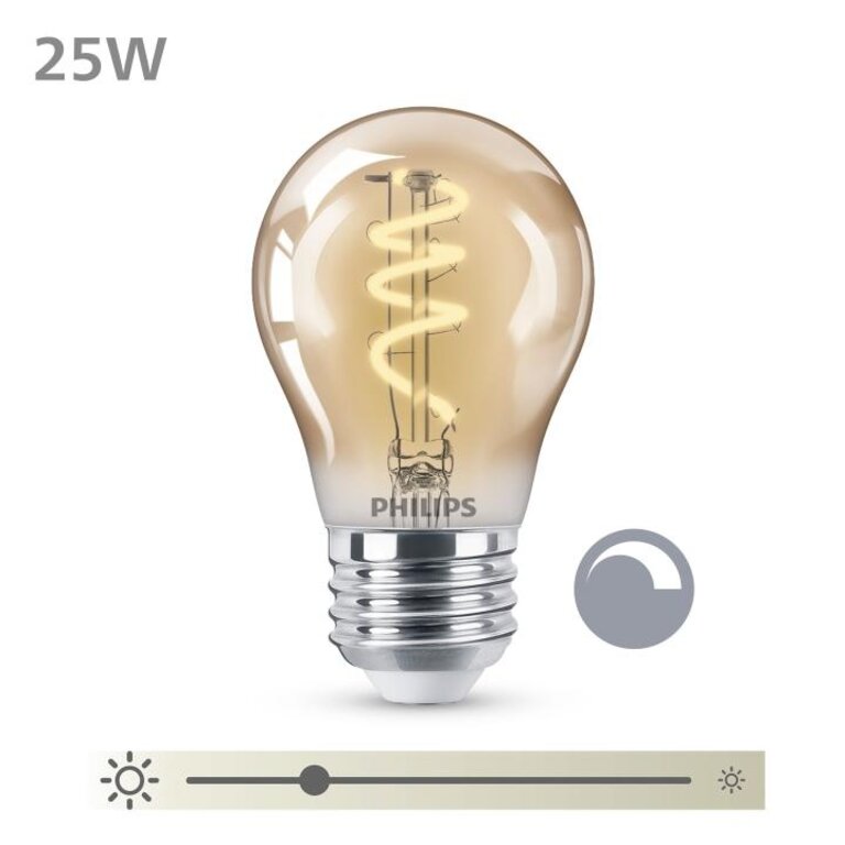 Philips LED Kogellamp Spiraal Goud - 25 W - E27 - Dimbaar extra warmwit licht