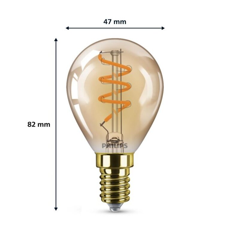 Philips LED Kogellamp Spiraal Goud - 25 W - E14 - Dimbaar extra warmwit licht