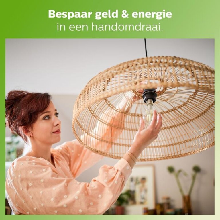 Philips Ultra Efficient LED lamp Transparant - 60 W - E27 - Dimbaar warmwit licht