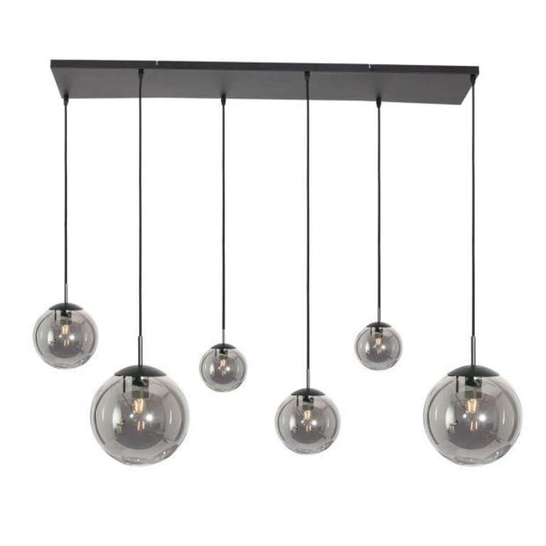 Hanglamp Bollique 6lichts smoke glas