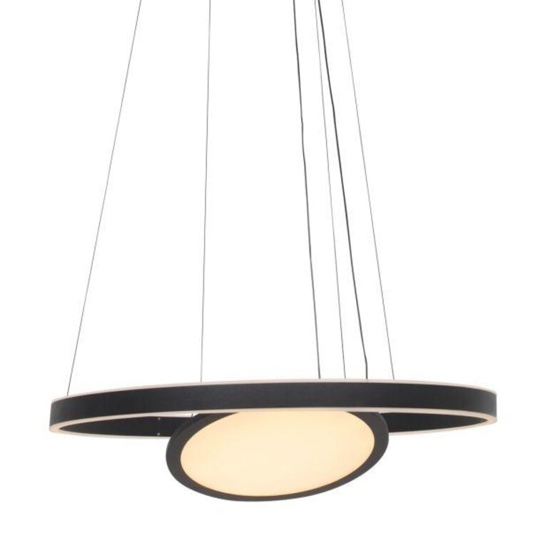 Hanglamp Ringlux cirkel met binnenlicht zwart