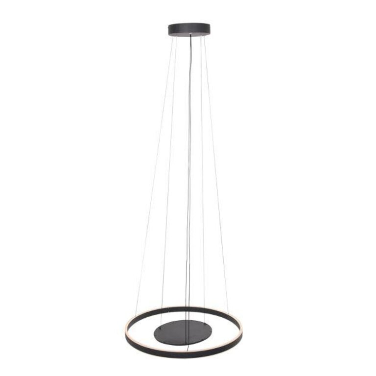 Hanglamp Ringlux cirkel met binnenlicht zwart