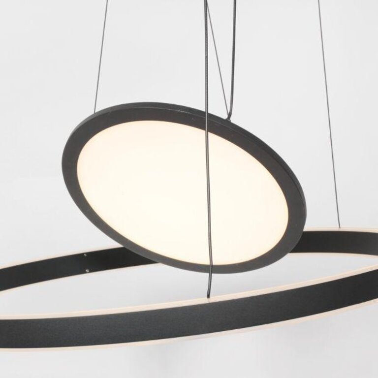 Hanglamp Ringlux cirkel met binnenlicht zwart