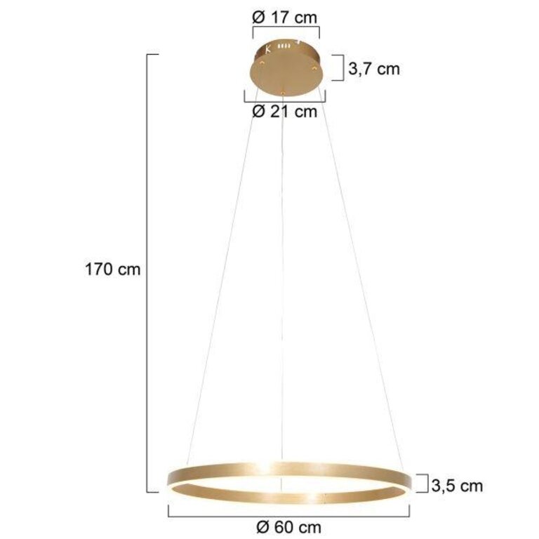 Hanglamp Ringlux cirkel goud 60cm