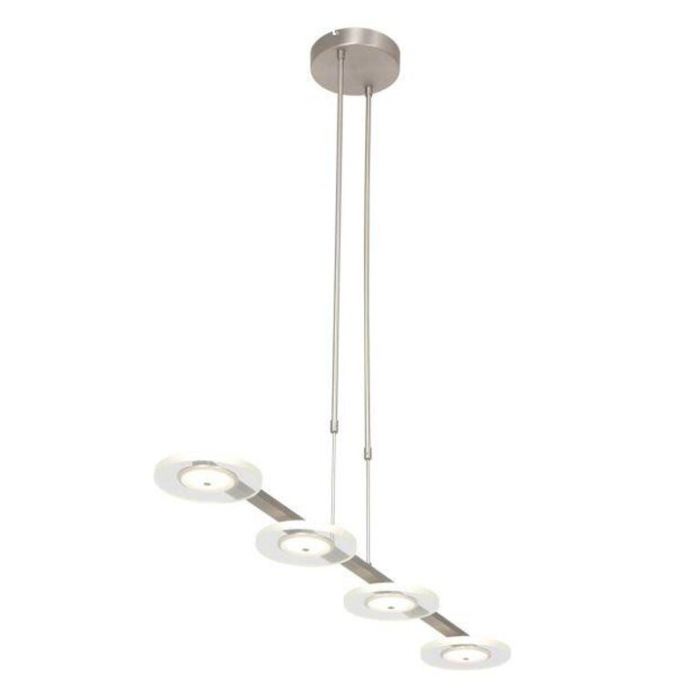 Hanglamp 4lichts Turound Staal met helder glas