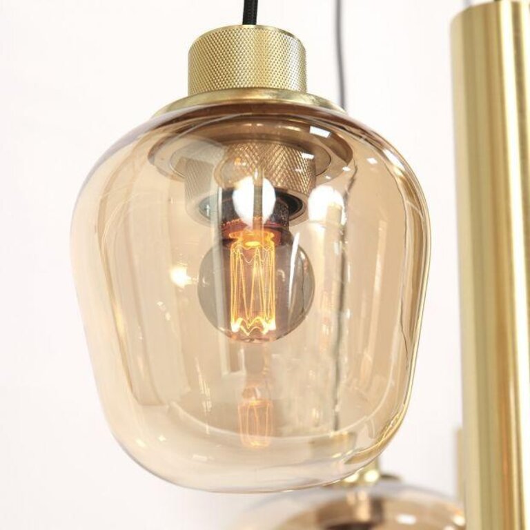 Hanglamp Reflexion 9lichts amber glas