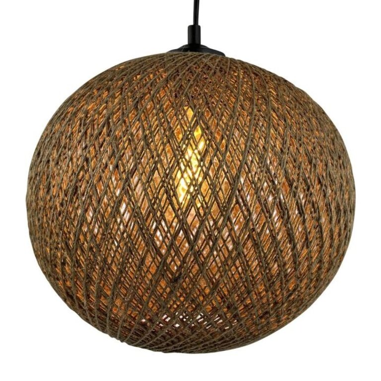 Hanglamp Corda 3lichts touw naturel rond