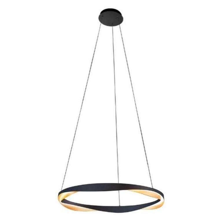 Hanglamp Ascoli Zwart/Goud rond groot