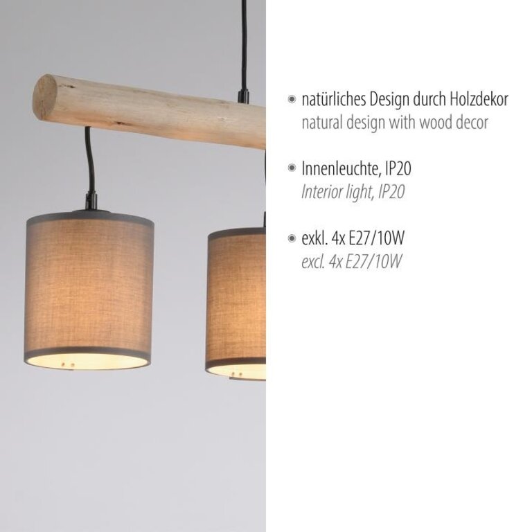 Hanglamp Green Tribu Grijs Taupe 4-lichts