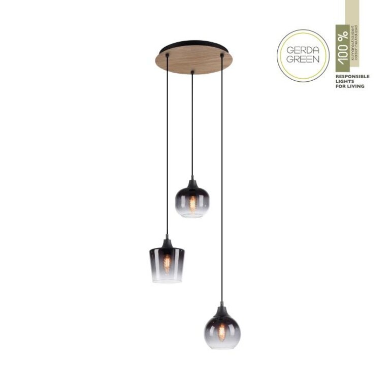 Hanglamp Green Zea 3-lichts Hout