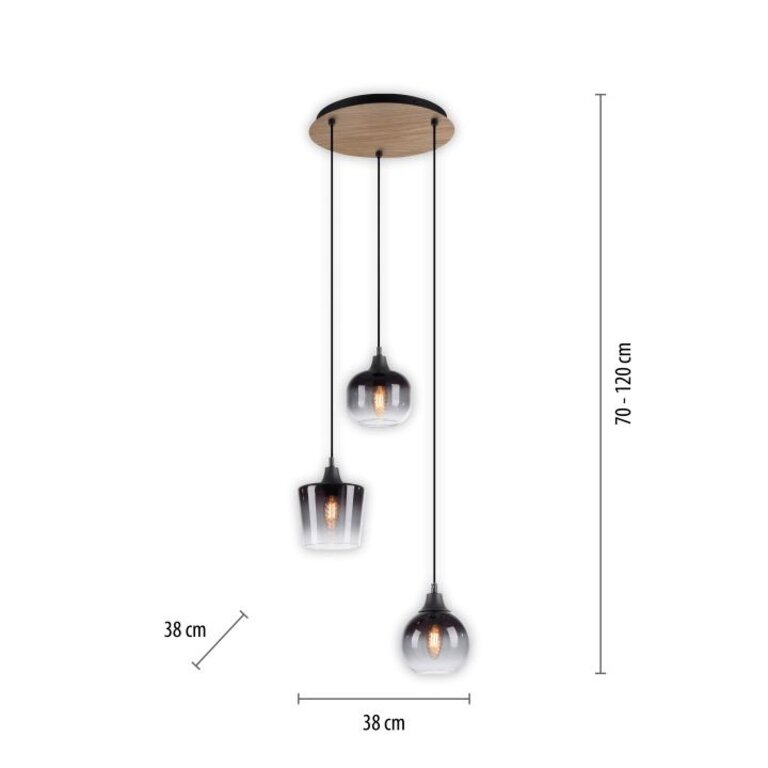 Hanglamp Green Zea 3-lichts Hout