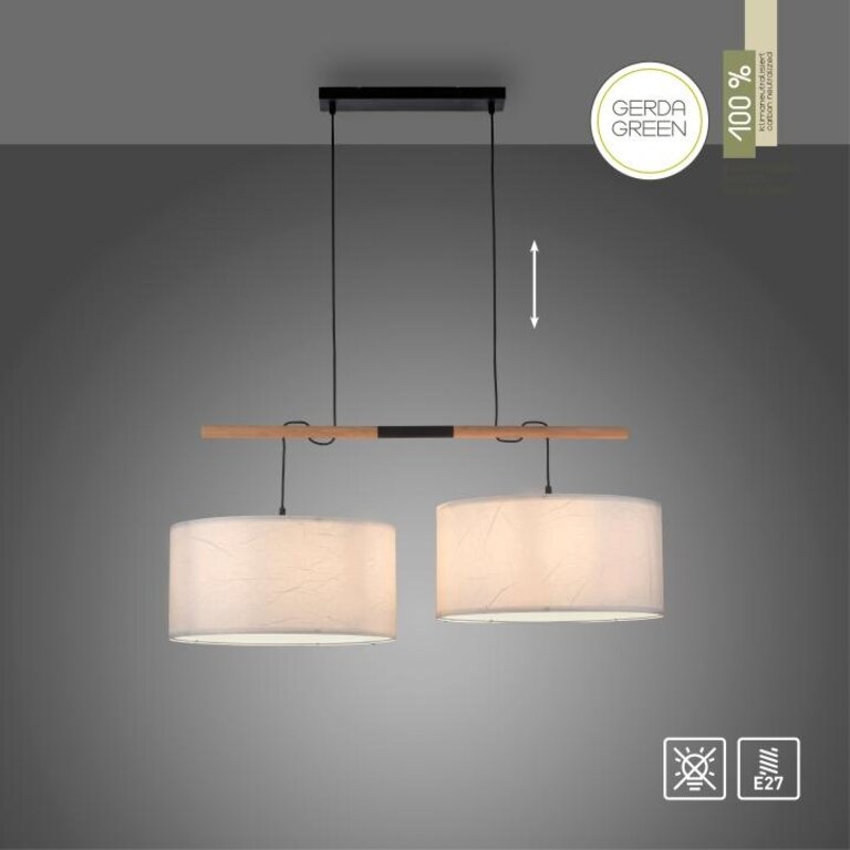 Hanglamp Green Sofie 2-lichts Wit