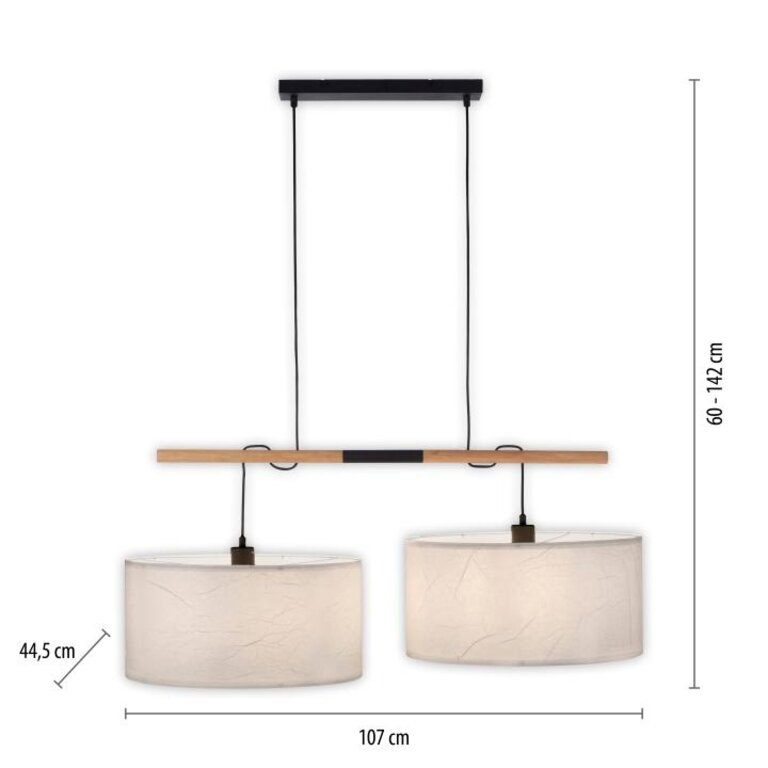 Hanglamp Green Sofie 2-lichts Wit