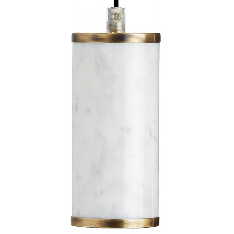 Perluci Witte Plafondplaat 130x8cm + 3x Wit Italian Marbel Pendel