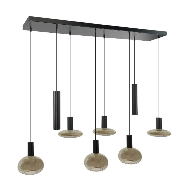 Hanglamp Balvo 8lichts 6x Balvo en 2x Run Zwart