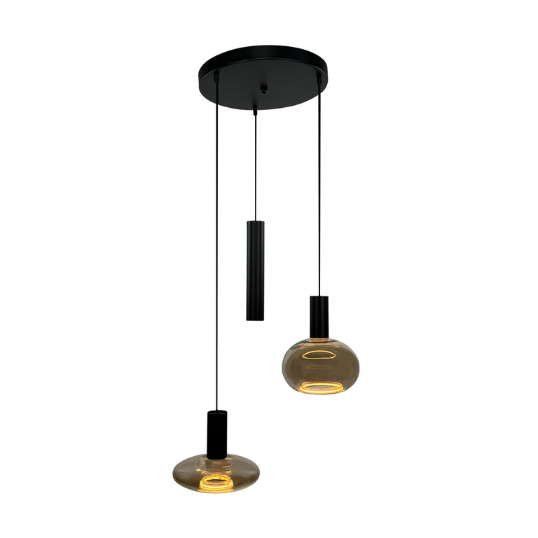 Hanglamp Balvo 3lichts 2x Balvo en 1x Run zwart