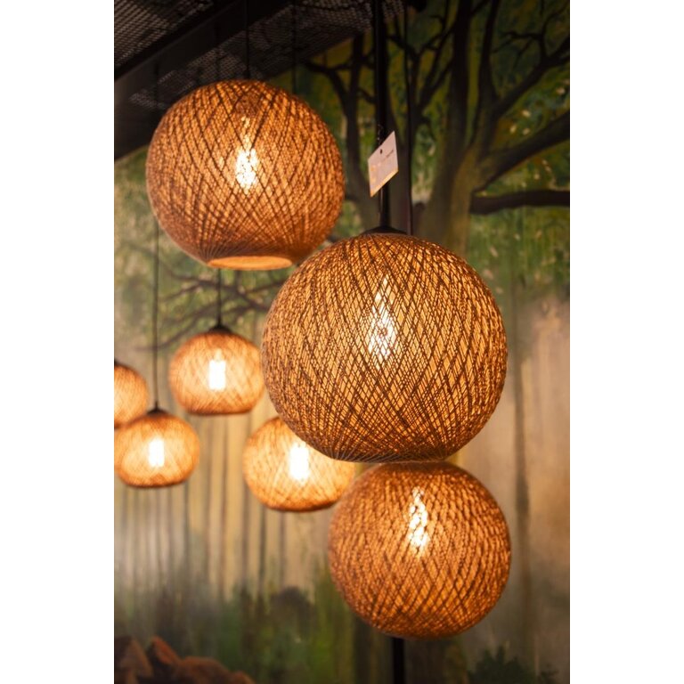 Hanglamp Corda 3lichts touw naturel rond