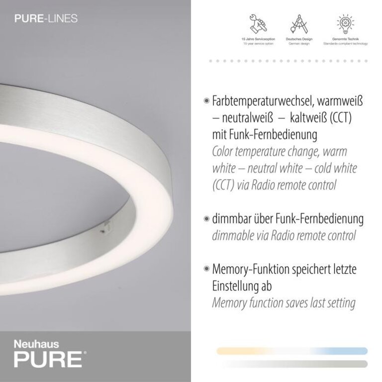 Plafondlamp Pure-Lines Aluminium Rond
