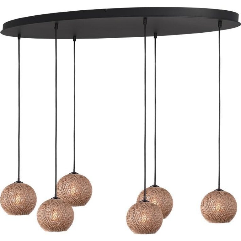 Hanglamp Corda 6lichts ovaal 130x50cm