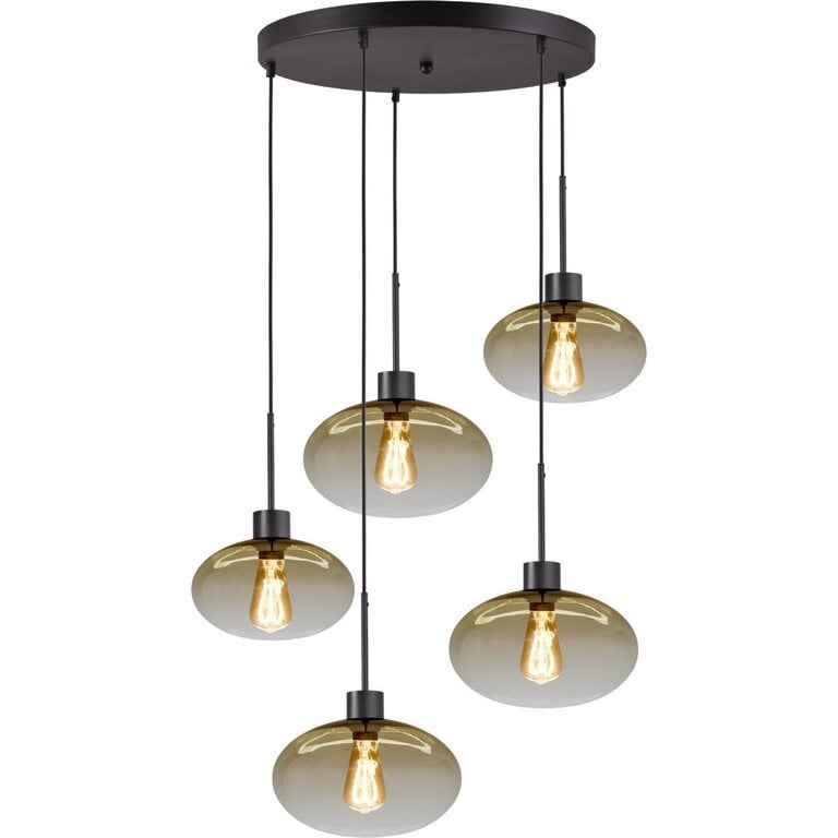 Hanglamp Cipolla 5lichts zwart  Ø50cm