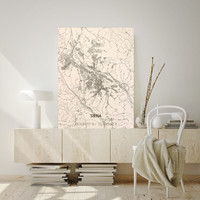 Holzdeko Stadtplan Siena Wanddeko Wanddekoration Brandthout