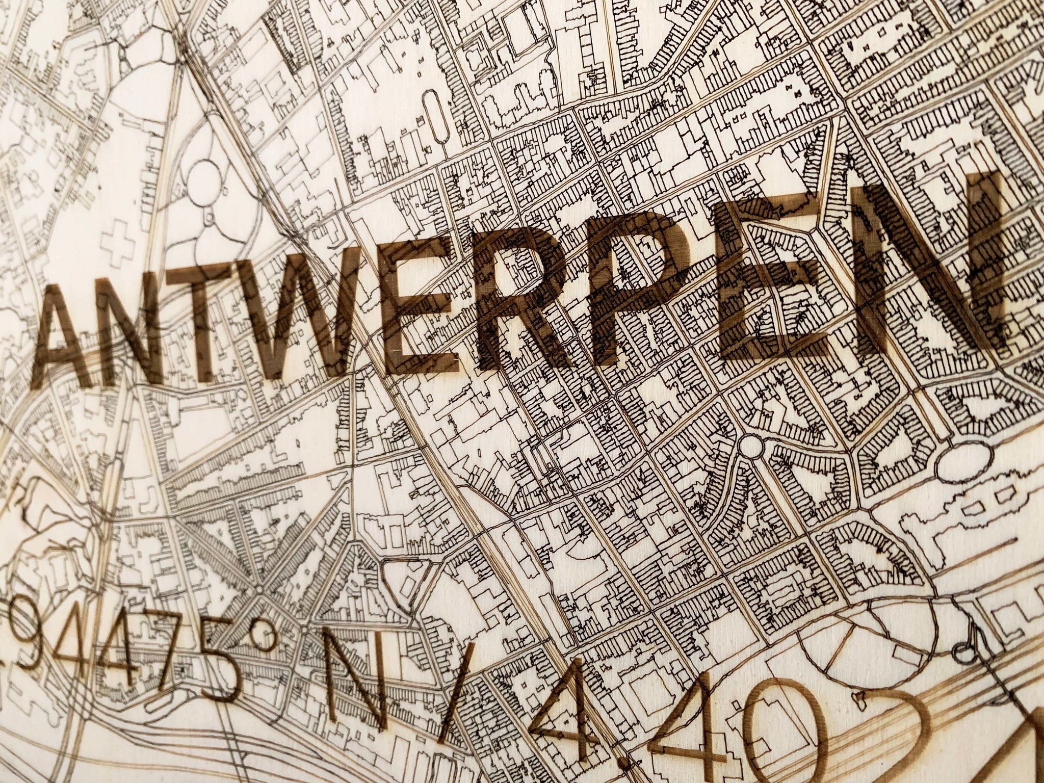 Citymap Antwerpen XL | Houten wanddecoratie-3