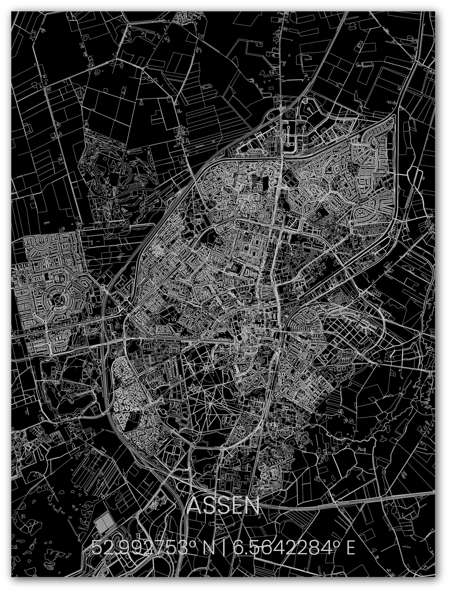 Metalen stadsplattegrond Assen-1