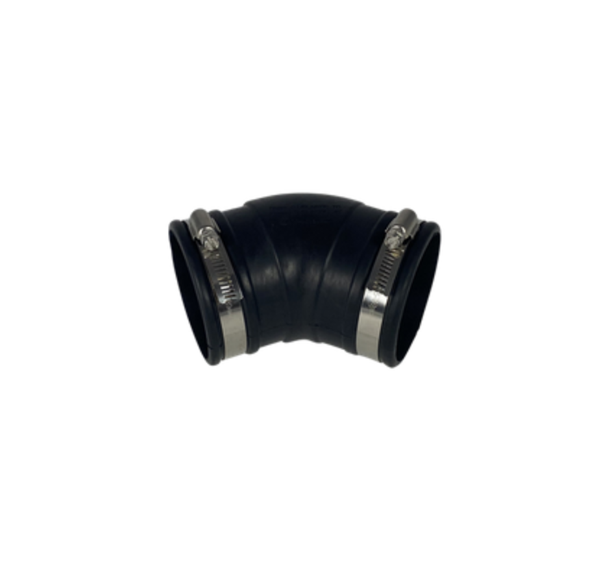 Flexibele rubber bocht (45°) 75mm