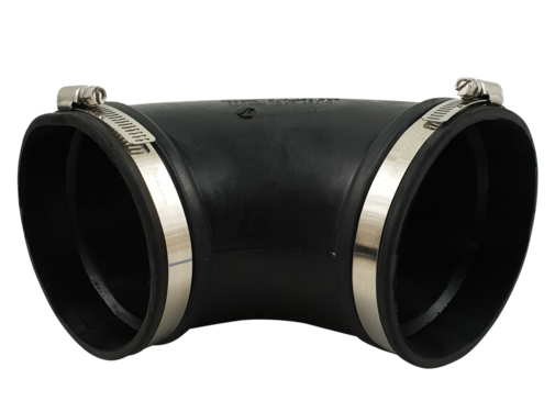 MPFAA Flexibele rubber bocht (90°) 125mm