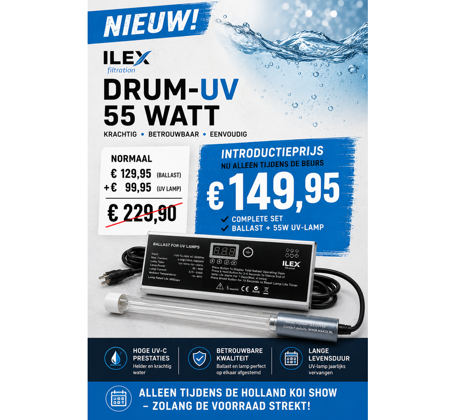 iLEX DOMPEL UV 55WATT + BALLAST COMPLETE SET!